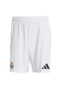 Adidas - Szorty Real Madrid 24/25 Home. Kolor: biały. Materiał: materiał. Sport: piłka nożna