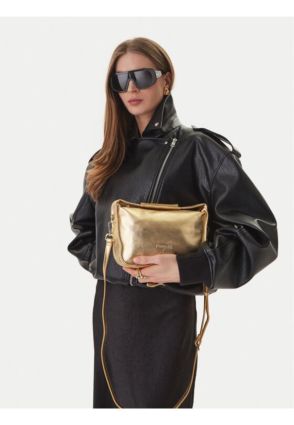 Patrizia Pepe Torebka 8B0316/L179-Y442 Złoty. Kolor: złoty. Materiał: skórzane