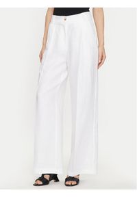 ViCOLO Spodnie materiałowe TB0793 Biały Regular Fit. Kolor: biały. Materiał: len