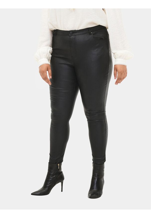 Zizzi Spodnie materiałowe M20125A Czarny Super Slim Fit. Kolor: czarny. Materiał: wiskoza
