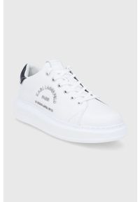 Karl Lagerfeld Buty skórzane KL52539.011 kolor biały. Nosek buta: okrągły. Zapięcie: sznurówki. Kolor: biały. Materiał: skóra #3