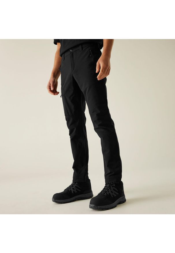 Regatta - Męskie spodnie ze stretchem Prolite. Kolor: czarny. Materiał: materiał. Sezon: lato. Sport: turystyka piesza