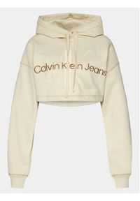 Calvin Klein Jeans Bluza Hero Monologo Short Hoodie J20J222540 Écru Regular Fit. Materiał: bawełna #6
