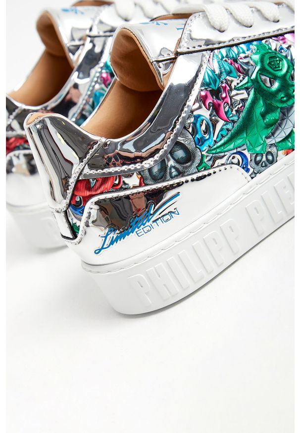 Philipp Plein - Sneakersy damskie PHILIPP PLEIN. Materiał: skóra. Wzór: kolorowy, aplikacja