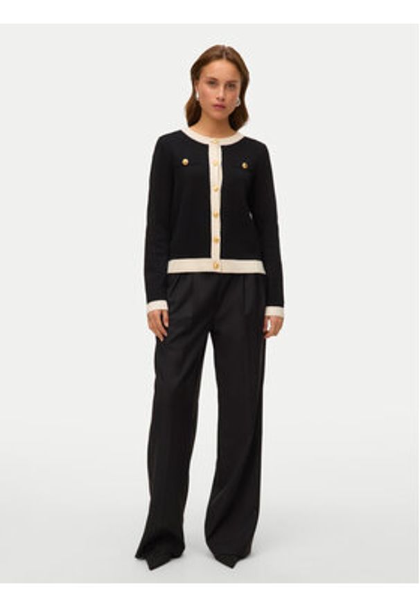 Vero Moda Kardigan Oli 10336384 Czarny Regular Fit. Kolor: czarny. Materiał: wiskoza