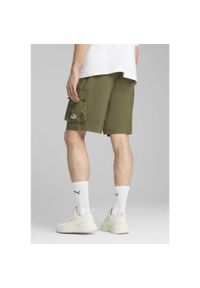 Puma - Męskie szorty bojówki Essentials 9" z logo No.1 PUMA Loden Green. Kolor: zielony