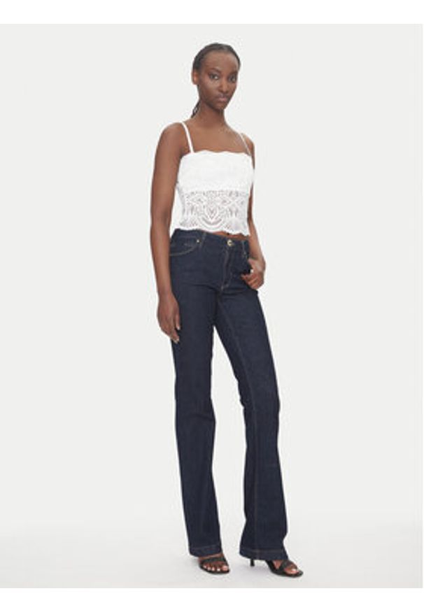 Morgan Top 242-BINGO Écru Slim Fit. Kolor: kremowy. Materiał: syntetyk