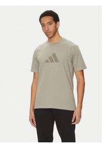 Adidas - adidas T-Shirt Future Icons 3 Bar Logo JD4915 Beżowy Regular Fit. Kolor: beżowy. Materiał: bawełna #1