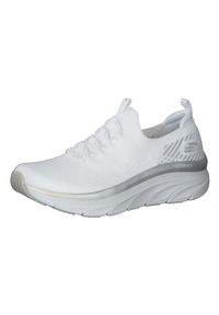 skechers - Buty Kobieta Skechers Dlux biały. Kolor: biały. Materiał: guma, syntetyk, tkanina, materiał