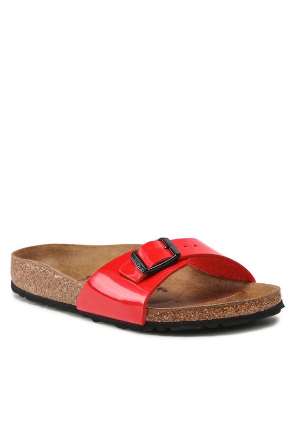 Birkenstock Klapki Madrid Bs 1019460 Czerwony. Kolor: czerwony. Materiał: skóra