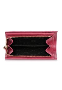 Ochnik - Skórzany różowy portfel damski z ochroną RFID. Kolor: różowy. Materiał: skóra #4