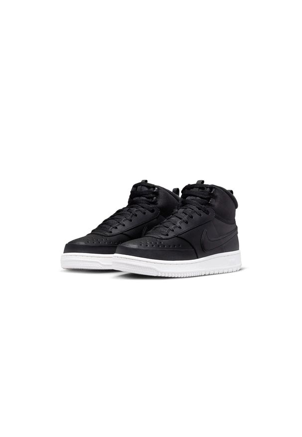Buty do chodzenia męskie Nike Court Vision Mid. Wysokość cholewki: za kostkę. Zapięcie: sznurówki. Kolor: czarny. Materiał: materiał, syntetyk, tkanina, skóra. Szerokość cholewki: normalna. Model: Nike Court. Sport: turystyka piesza