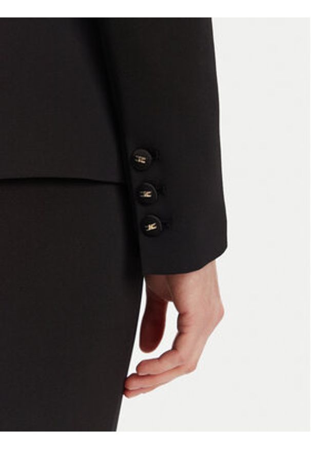 Elisabetta Franchi Marynarka GI-149-51E2 Czarny Regular Fit. Kolor: czarny. Materiał: syntetyk