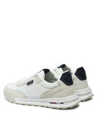 TOMMY HILFIGER - Tommy Hilfiger Sneakersy Retro Runner Mix Rwb FM0FM05371 Biały. Kolor: biały. Materiał: skóra