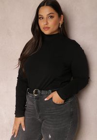 Renee - Czarny Golf Joise. Typ kołnierza: golf. Kolekcja: plus size. Kolor: czarny. Materiał: dzianina. Długość rękawa: długi rękaw. Długość: długie. Wzór: jednolity