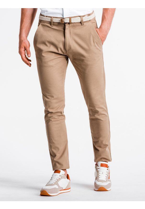Beżowe spodnie Ombre Clothing eleganckie