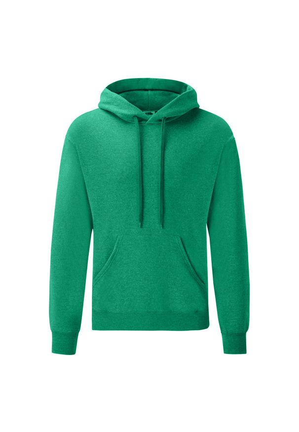 FRUIT OF THE LOOM - Męska Klasyczna Bluza Z Kapturem. Typ kołnierza: kaptur. Kolor: zielony