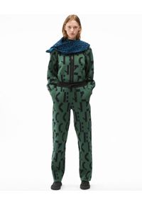 Kenzo - KENZO - Szerokie spodnie z monogramem. Kolor: zielony. Materiał: materiał. Wzór: aplikacja #5