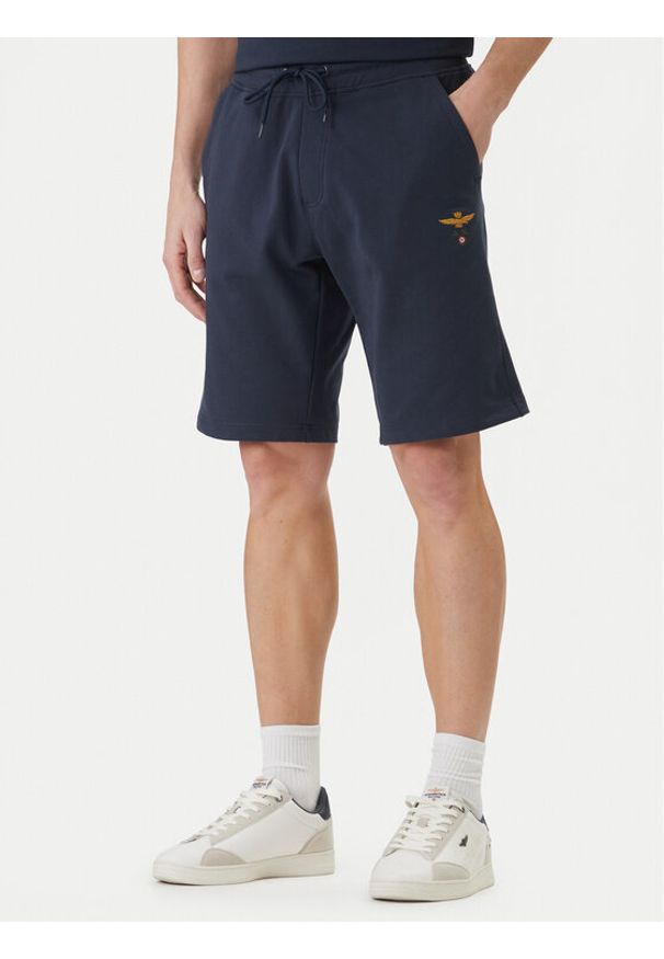 Aeronautica Militare Szorty sportowe 261BF0032UF00674 Granatowy Regular Fit. Kolor: niebieski. Materiał: bawełna. Styl: sportowy