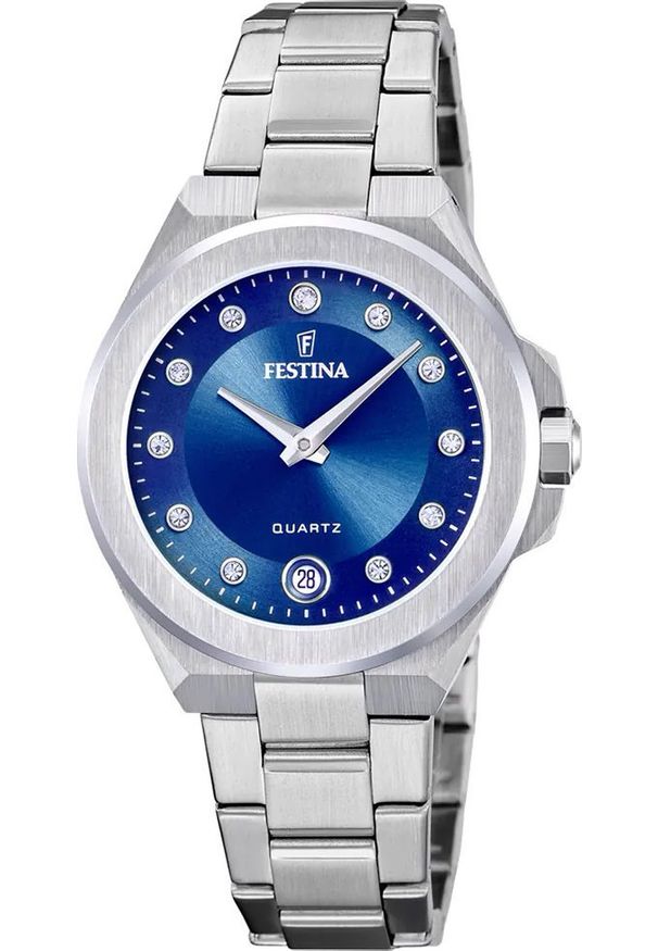 Zegarek damski Festina F20700-5 CYRKONIE srebrny. Kolor: srebrny