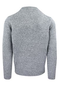 Bawełniany Sweter z Okrągłym Dekoltem - Adriano Guinari - Popielaty Melanż. Okazja: do pracy, na co dzień, na spotkanie biznesowe. Kolor: szary. Materiał: bawełna. Wzór: melanż. Styl: klasyczny, casual, elegancki, biznesowy #3