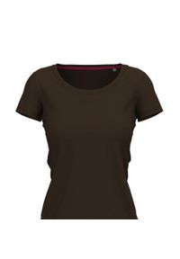 Stedman - Koszulka Damska Claire Crew Neck Relaxed Fit T-shirt. Kolor: brązowy