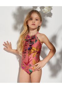 ZIMMERMANN KIDS - Jednoczęściowy strój kąpielowy z żabotem 4-10 lat. Kolor: różowy, wielokolorowy, fioletowy. Materiał: lycra. Wzór: aplikacja, kwiaty, nadruk #5