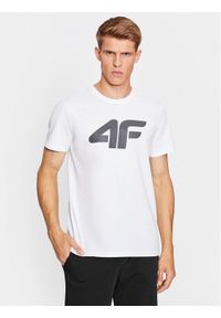 4f - 4F T-Shirt 4FAW23TTSHM0877 Biały Regular Fit. Kolor: biały. Materiał: bawełna
