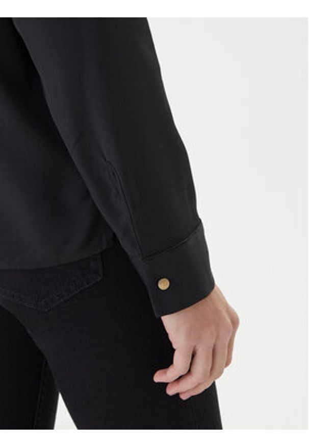 TOMMY HILFIGER - Tommy Hilfiger Koszula WW0WW46597 Czarny Regular Fit. Kolor: czarny. Materiał: satyna