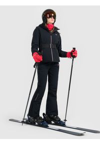 4f - 4F Kurtka narciarska membrana Dermizax 20000 z systemem RECCO damska - czarna S. Typ kołnierza: kołnierzyk stójkowy. Kolor: czarny. Materiał: skóra, materiał. Wzór: nadruk. Sezon: zima #2