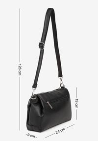 Born2be - Czarna Torebka Listonoszka z Kieszonką na Suwak Izona. Kolor: czarny. Styl: casual, elegancki #3