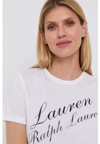 Lauren Ralph Lauren T-shirt damski kolor biały. Okazja: na co dzień. Kolor: biały. Materiał: dzianina. Wzór: nadruk. Styl: casual #6