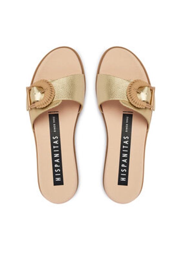 Hispanitas Klapki HV264816 C001 Złoty. Kolor: złoty. Materiał: skóra