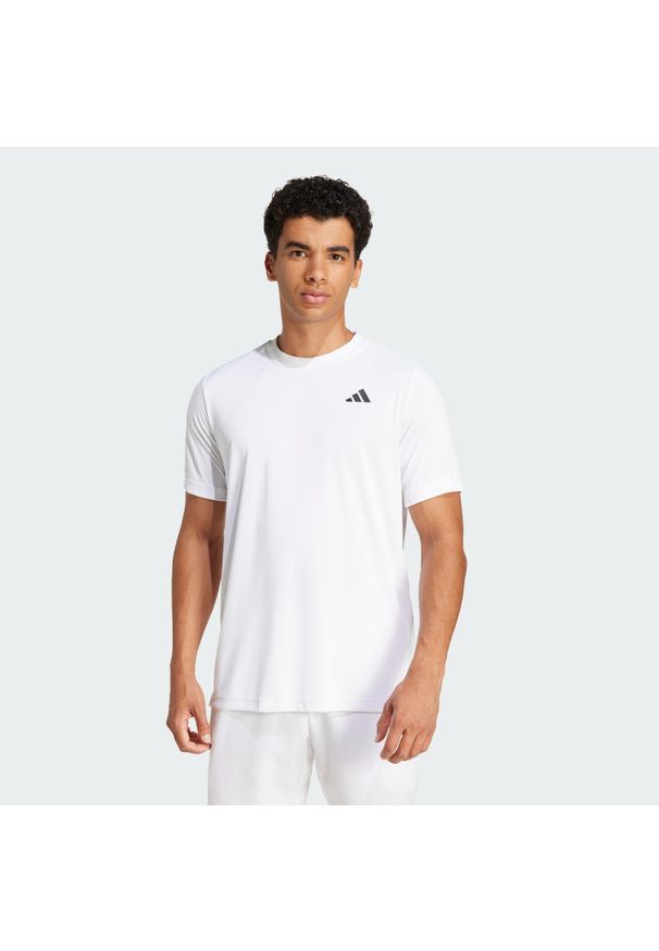 Adidas - Koszulka Club Tennis Climacool. Kolor: biały, fioletowy, wielokolorowy. Technologia: ClimaCool (Adidas). Sport: tenis