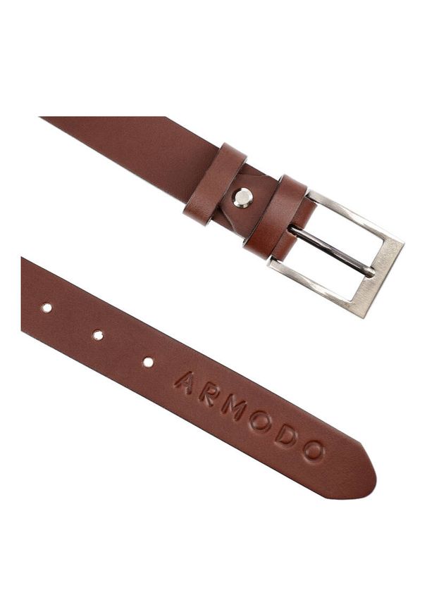 Brązowy Skórzany Pasek Męski Armodo. Kolor: brązowy. Materiał: skóra. Styl: elegancki, casual