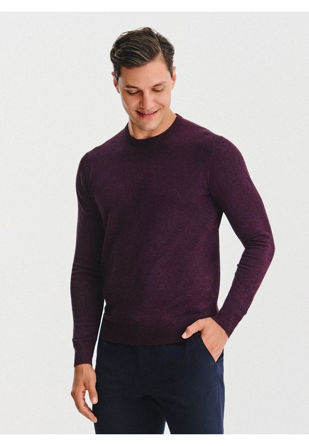 Pako Lorente - PAKO LORENTE – Fioletowy sweter męski. Okazja: na co dzień. Kolor: niebieski, fioletowy, czarny. Materiał: nylon, wiskoza. Sezon: jesień. Styl: casual