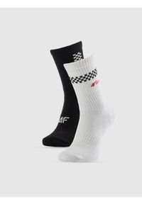 4f - 4F Skarpetki długie (2-pack) męskie - multikolor 43-46. Kolor: wielokolorowy. Materiał: bawełna, prążkowany, materiał. Wzór: haft #1