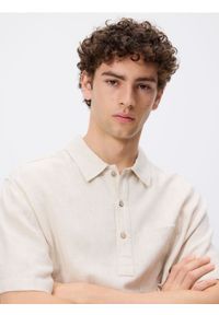 Reserved - Koszula z dodatkiem lnu - beżowy. Kolor: beżowy. Materiał: len
