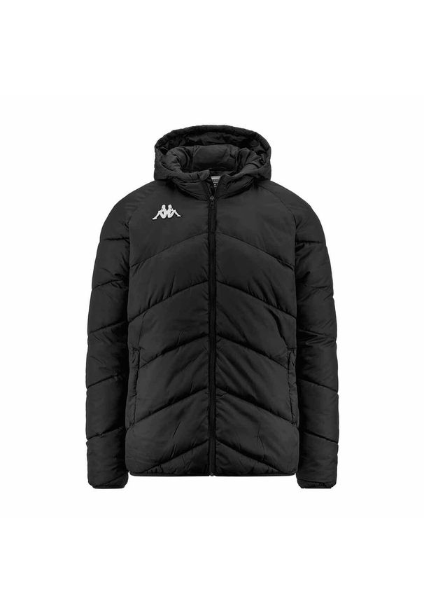 Kurtka puchowa Kappa Vianetto. Kolor: czarny. Materiał: puch. Sezon: zima. Sport: piłka nożna