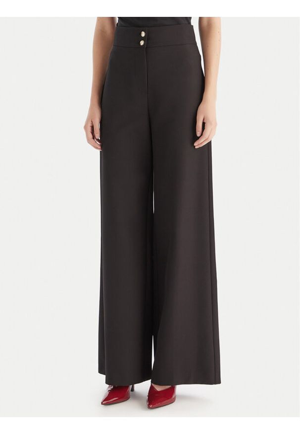 Maryley Spodnie materiałowe 25IB680/M17 Czarny Regular Fit. Kolor: czarny. Materiał: syntetyk