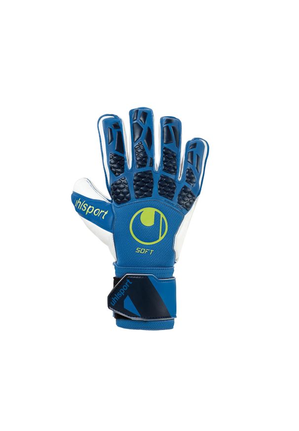 UHLSPORT - Rękawice bramkarskie Uhlsport Hyperact Soft Pro. Kolor: niebieski. Sport: piłka nożna