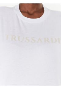 Trussardi Jeans - Trussardi T-Shirt Lettering Print 56T00565 Biały Regular Fit. Kolor: biały. Materiał: bawełna. Wzór: nadruk #4