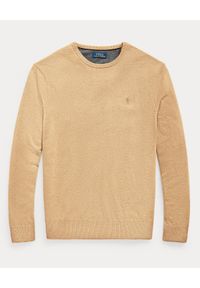 Ralph Lauren - RALPH LAUREN - Beżowy sweter z kultowym logo. Typ kołnierza: polo. Kolor: beżowy. Materiał: wełna. Długość rękawa: długi rękaw. Długość: długie. Wzór: haft. Styl: klasyczny #5