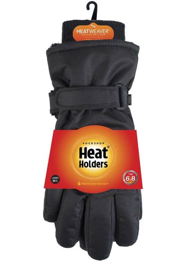 HEAT HOLDERS - Eleganckie Czarne Rękawiczki Narciarskie dla Pań - Ciepłe i Wygodne. Kolor: czarny. Sezon: zima. Sport: narciarstwo