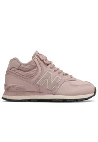 Buty New Balance WH574MB2 - różowe. Okazja: na co dzień. Zapięcie: sznurówki. Kolor: różowy. Materiał: guma, skóra, futro, materiał. Szerokość cholewki: normalna. Sezon: zima. Model: New Balance 574 #1