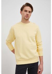 Selected bluza bawełniana męska kolor żółty gładka. Okazja: na co dzień. Kolor: żółty. Materiał: bawełna. Wzór: gładki. Styl: casual