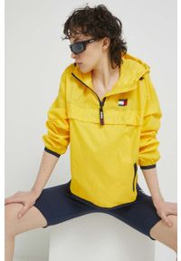 Tommy Jeans kurtka damska kolor żółty przejściowa oversize. Typ kołnierza: kaptur. Kolor: żółty. Materiał: poliamid. Długość: krótkie #2
