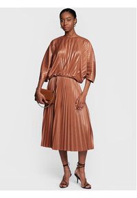 Fabiana Filippi Sukienka koktajlowa ABD222W17 Brązowy Regular Fit. Kolor: brązowy. Materiał: syntetyk. Styl: wizytowy #3