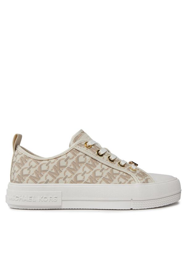 MICHAEL Michael Kors Trampki Evy Lace Up 43H3EYFS1B Beżowy. Kolor: beżowy. Materiał: skóra