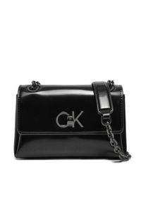 Calvin Klein Torebka Re-Lock Sm Shoulder K60K612558 Czarny. Kolor: czarny. Materiał: skórzane